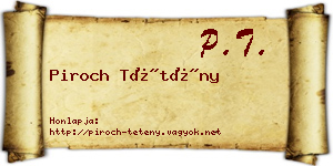 Piroch Tétény névjegykártya
